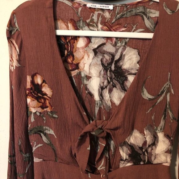 Pink + Sophie Floral Romper sz M - Picture 2 of 2